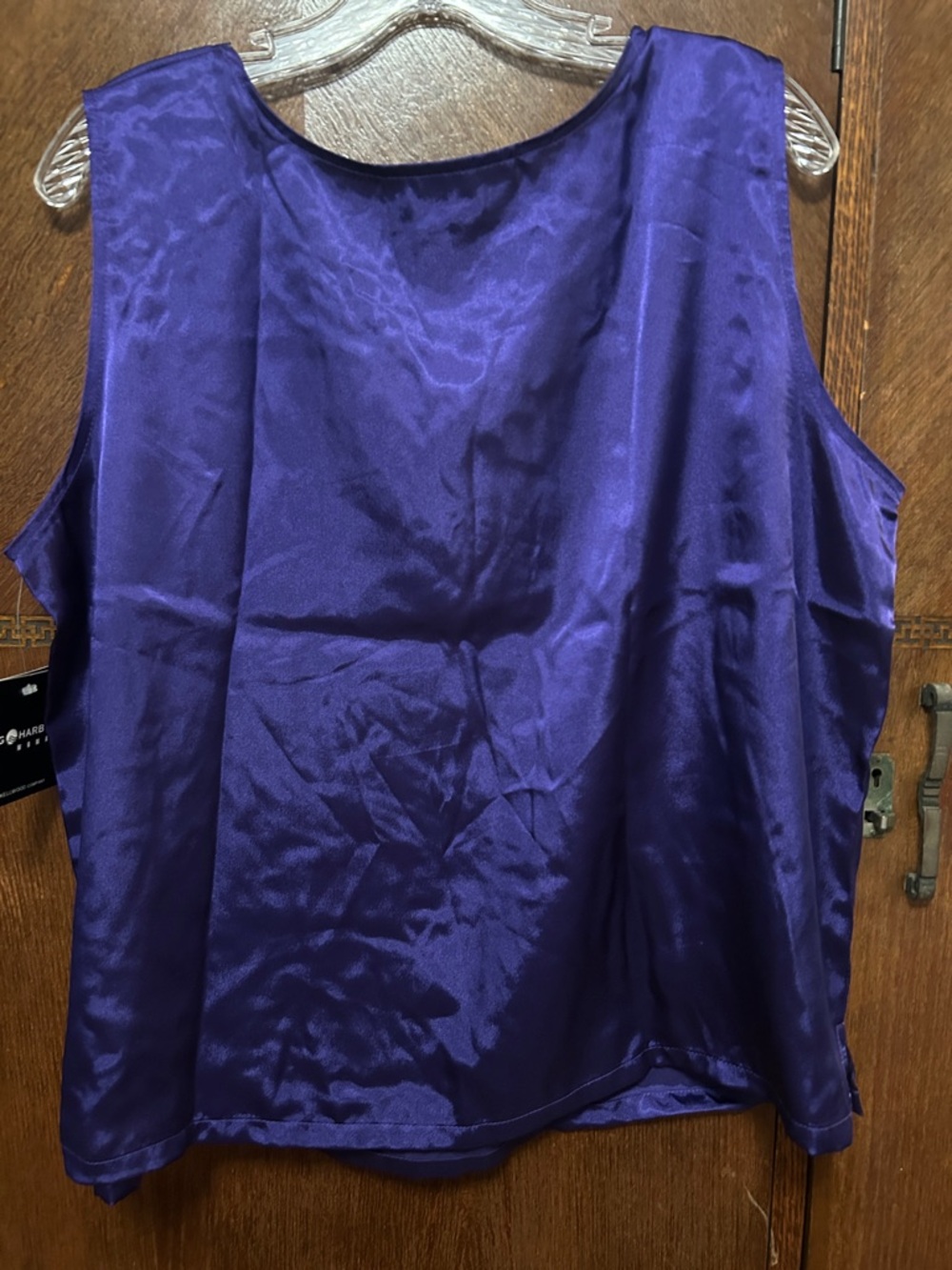 Sag Harbor purple satin sleeveless top. Size 18W - Picture 4 of 4